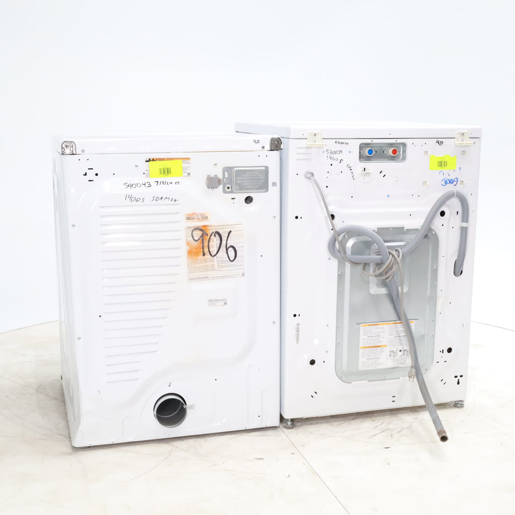 Pictures of LG Frontload 3.6 cu ft 27 inch Wide Washing Machine with Direct Drive Motor and White Samsung 7.5 cu. ft. Front Load Electric Dryer with Smart Care - Certified Refurbished - Neu Appliance Outlet - Discount Appliance Outlet in Austin, Tx