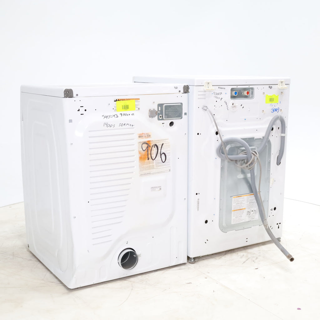 Pictures of LG Frontload 3.6 cu ft 27 inch Wide Washing Machine with Direct Drive Motor and White Samsung 7.5 cu. ft. Front Load Electric Dryer with Smart Care - Certified Refurbished - Neu Appliance Outlet - Discount Appliance Outlet in Austin, Tx