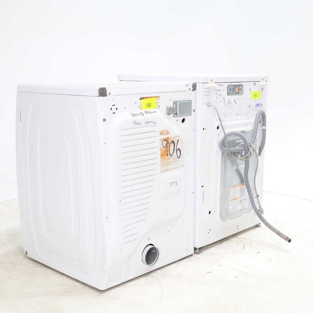 Pictures of LG Frontload 3.6 cu ft 27 inch Wide Washing Machine with Direct Drive Motor and White Samsung 7.5 cu. ft. Front Load Electric Dryer with Smart Care - Certified Refurbished - Neu Appliance Outlet - Discount Appliance Outlet in Austin, Tx