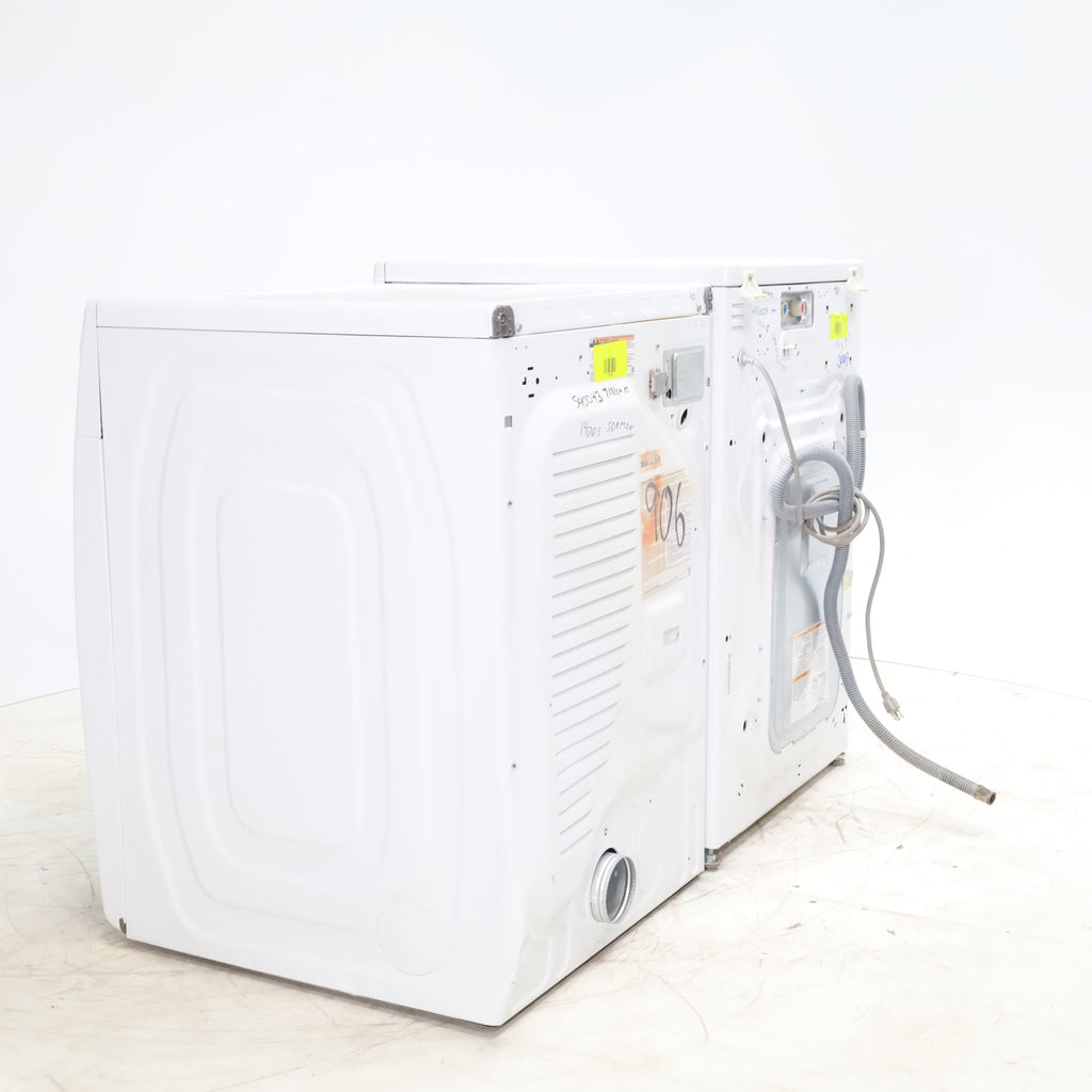 Pictures of LG Frontload 3.6 cu ft 27 inch Wide Washing Machine with Direct Drive Motor and White Samsung 7.5 cu. ft. Front Load Electric Dryer with Smart Care - Certified Refurbished - Neu Appliance Outlet - Discount Appliance Outlet in Austin, Tx