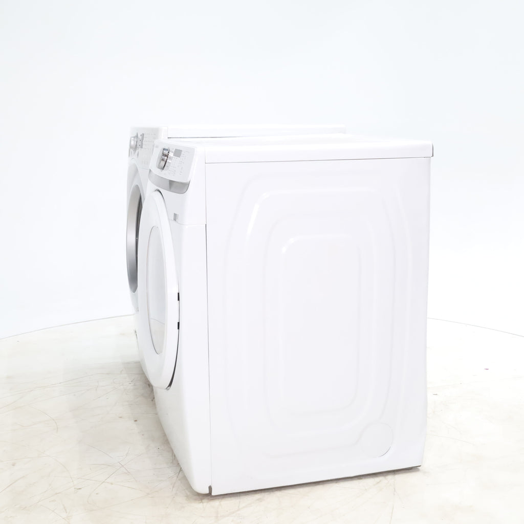 Pictures of LG Frontload 3.6 cu ft 27 inch Wide Washing Machine with Direct Drive Motor and White Samsung 7.5 cu. ft. Front Load Electric Dryer with Smart Care - Certified Refurbished - Neu Appliance Outlet - Discount Appliance Outlet in Austin, Tx