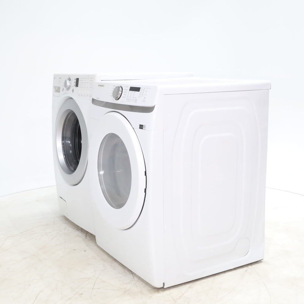 Pictures of LG Frontload 3.6 cu ft 27 inch Wide Washing Machine with Direct Drive Motor and White Samsung 7.5 cu. ft. Front Load Electric Dryer with Smart Care - Certified Refurbished - Neu Appliance Outlet - Discount Appliance Outlet in Austin, Tx