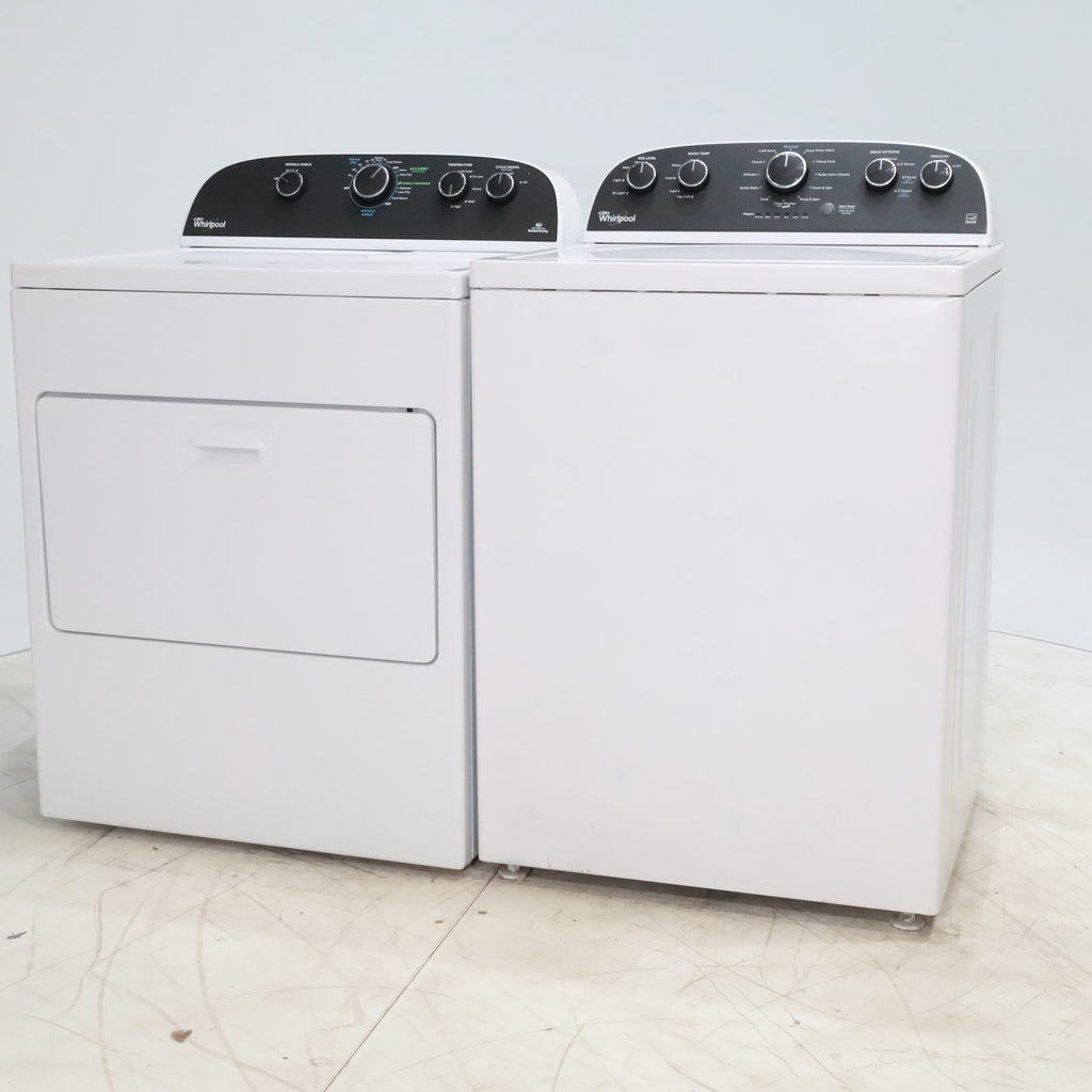 Pictures of ENERGY STAR 3.8 cu ft Whirlpool Top-Load Washing Machine with Low-Profile Impeller and 7.0 cu ft Whirlpool Electric Dryer with Hamper Door - Certified Refurbished - Neu Appliance Outlet - Discount Appliance Outlet in Austin, Tx