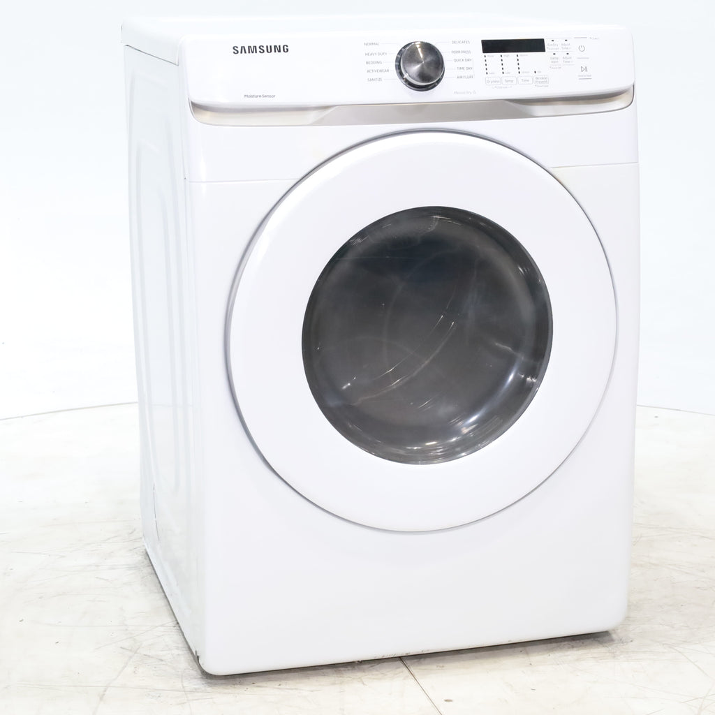 Pictures of White Samsung 7.5 cu. ft. Front Load Electric Dryer with Smart Care - Scratch and Dent - Major - Neu Appliance Outlet - Discount Appliance Outlet in Austin, Tx