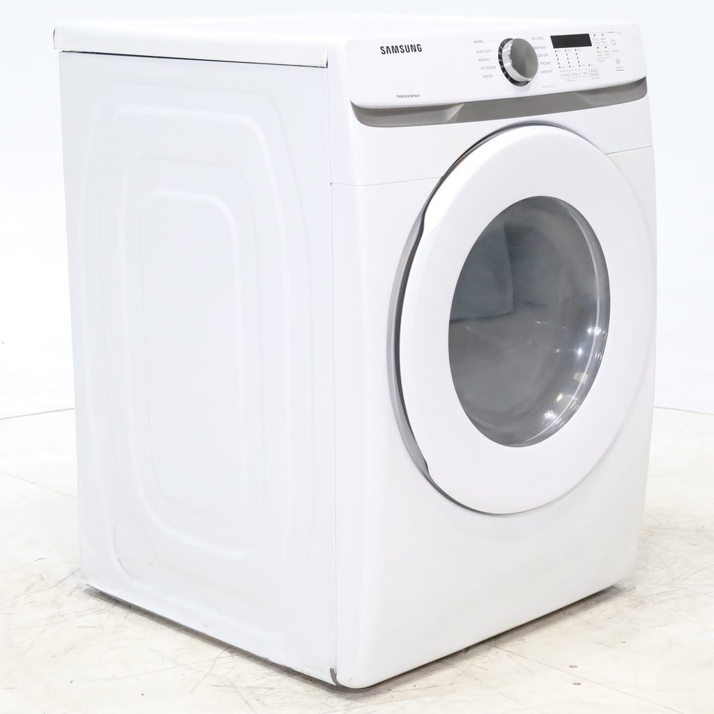 Pictures of White Samsung 7.5 cu. ft. Front Load Electric Dryer with Smart Care - Scratch and Dent - Major - Neu Appliance Outlet - Discount Appliance Outlet in Austin, Tx