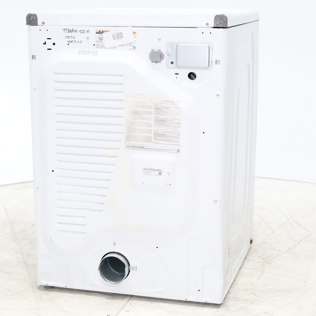 Pictures of White Samsung 7.5 cu. ft. Front Load Electric Dryer with Smart Care - Scratch and Dent - Major - Neu Appliance Outlet - Discount Appliance Outlet in Austin, Tx