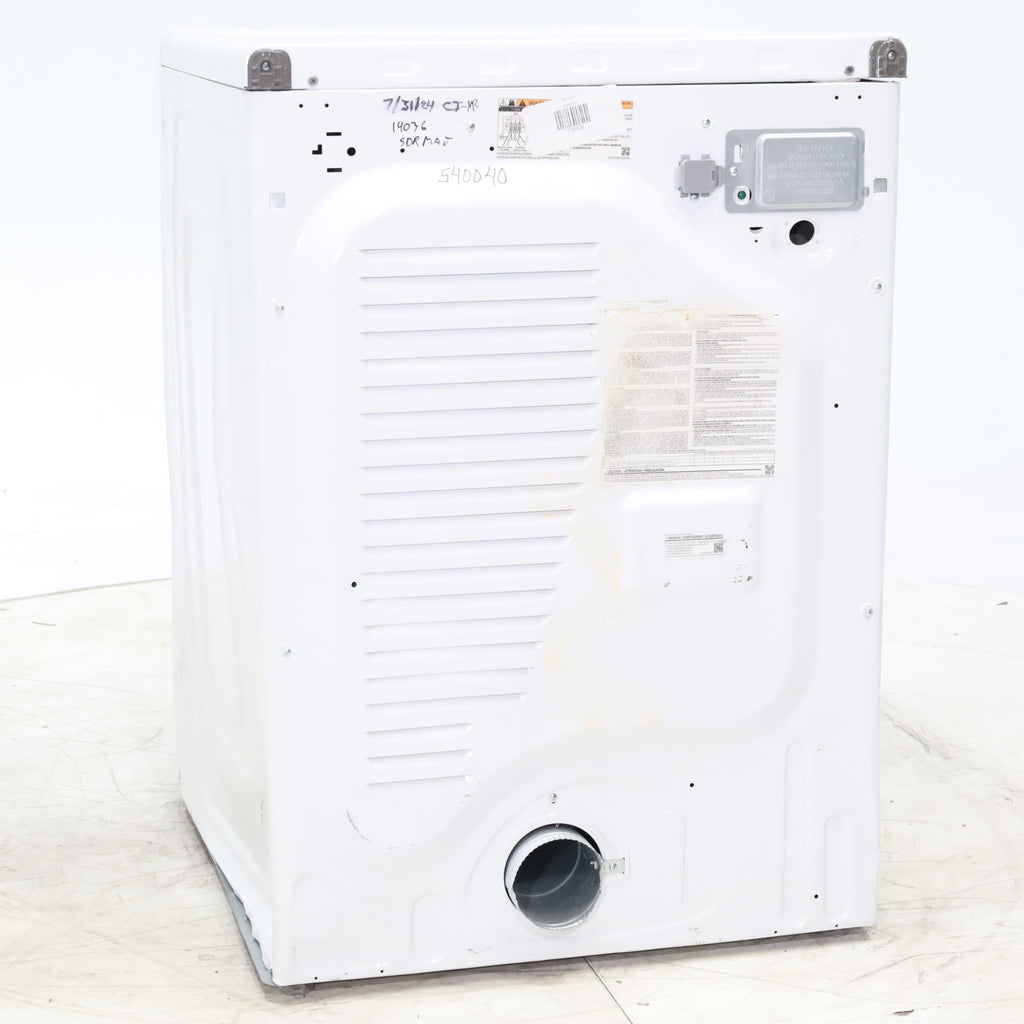 Pictures of White Samsung 7.5 cu. ft. Front Load Electric Dryer with Smart Care - Scratch and Dent - Major - Neu Appliance Outlet - Discount Appliance Outlet in Austin, Tx