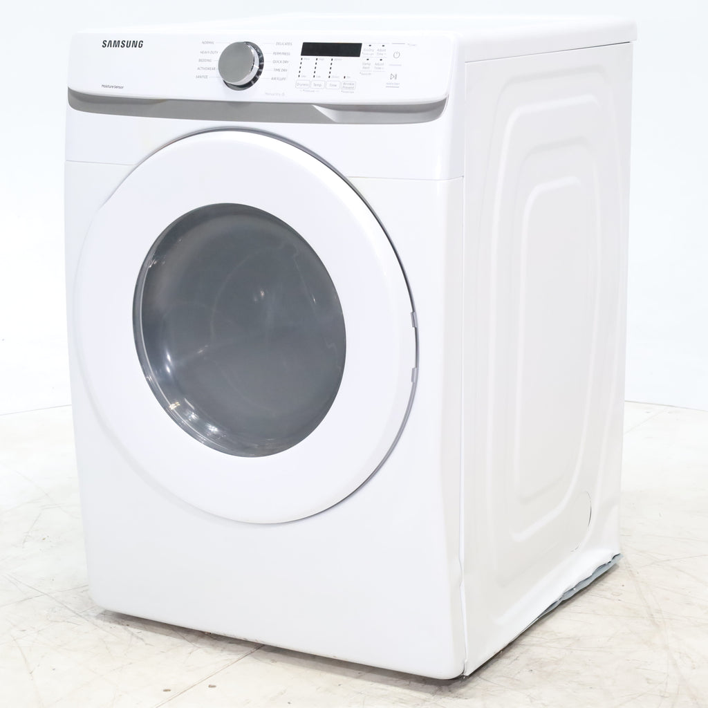 Pictures of White Samsung 7.5 cu. ft. Front Load Electric Dryer with Smart Care - Scratch and Dent - Major - Neu Appliance Outlet - Discount Appliance Outlet in Austin, Tx