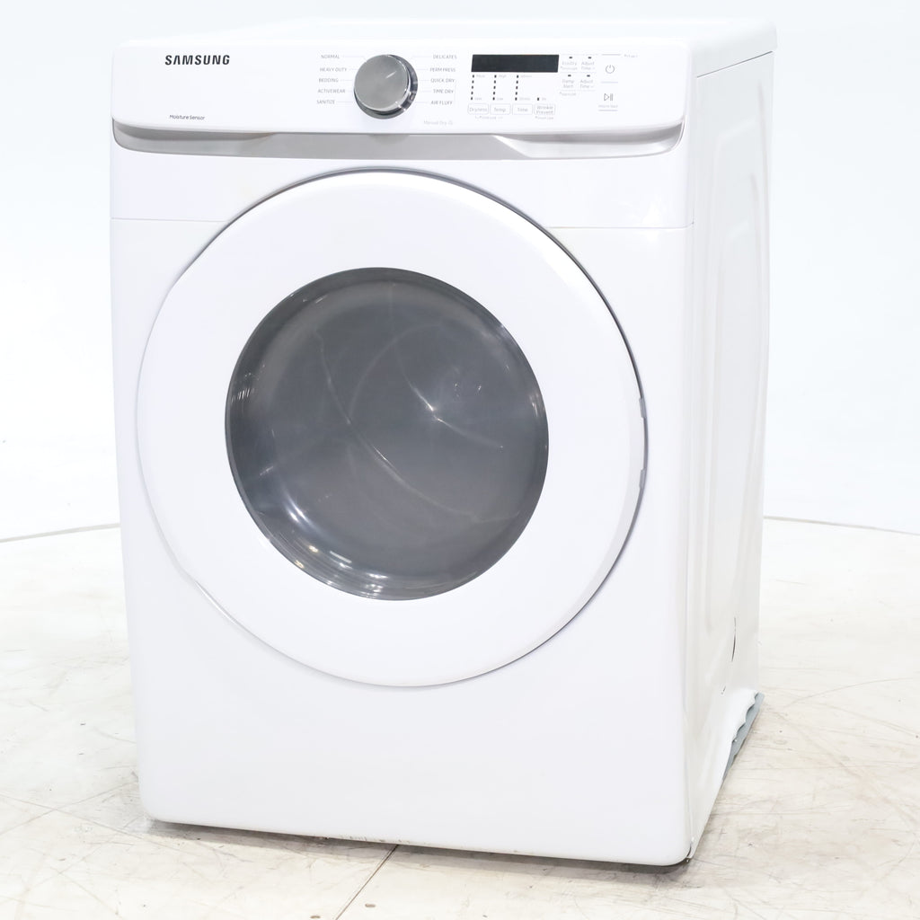 Pictures of White Samsung 7.5 cu. ft. Front Load Electric Dryer with Smart Care - Scratch and Dent - Major - Neu Appliance Outlet - Discount Appliance Outlet in Austin, Tx