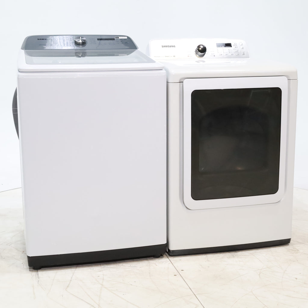 Pictures of ENERGY STAR Samsung 5.0 cu. ft. Top Load Washing Machine with Active Water Jet and Samsung 7.3 cu. ft. Electric Dryer with Smart Care - Certified Refurbished - Neu Appliance Outlet - Discount Appliance Outlet in Austin, Tx