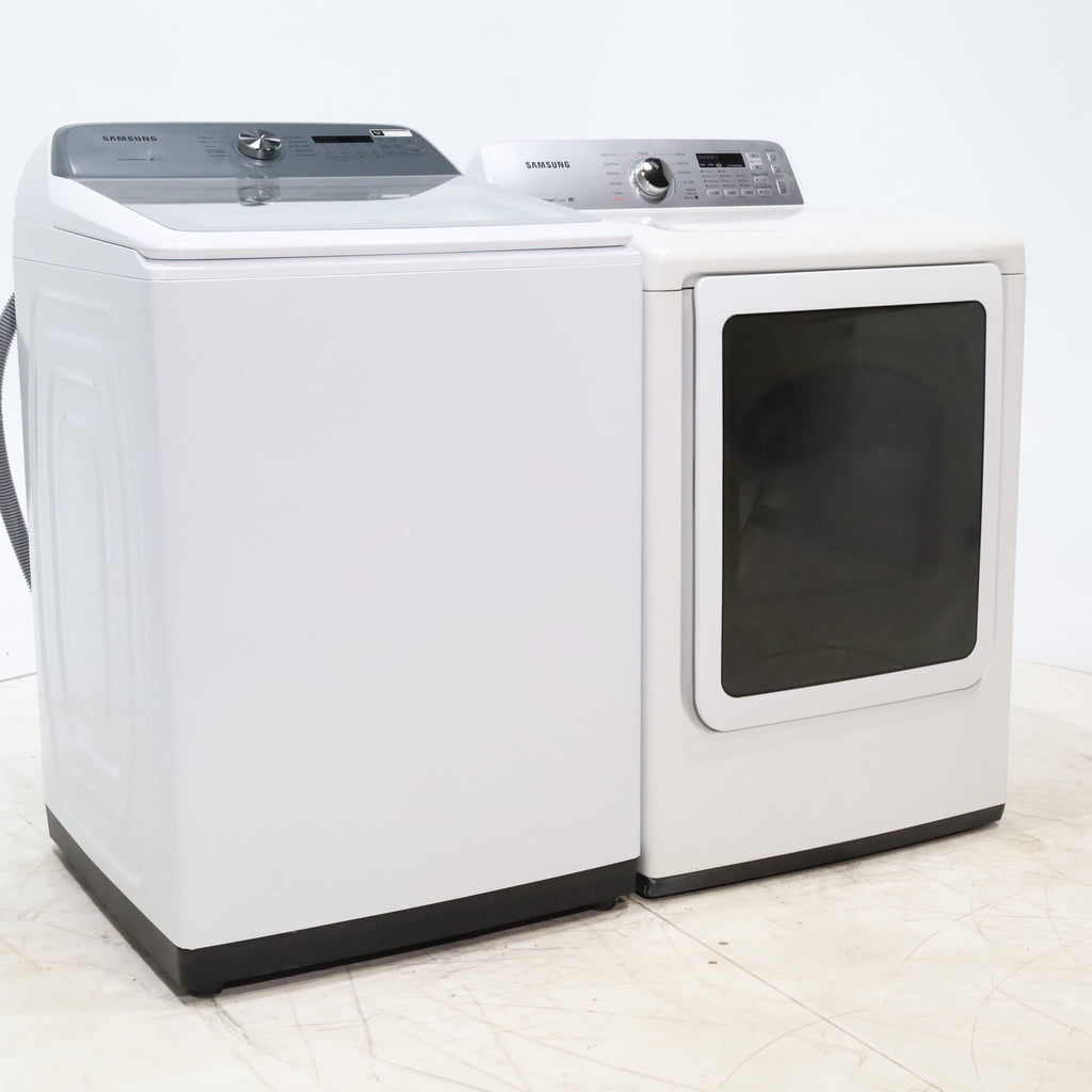 Pictures of ENERGY STAR Samsung 5.0 cu. ft. Top Load Washing Machine with Active Water Jet and Samsung 7.3 cu. ft. Electric Dryer with Smart Care - Certified Refurbished - Neu Appliance Outlet - Discount Appliance Outlet in Austin, Tx