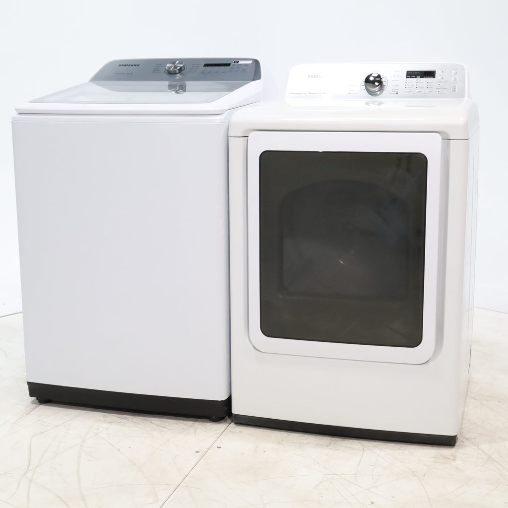 Pictures of ENERGY STAR Samsung 5.0 cu. ft. Top Load Washing Machine with Active Water Jet and Samsung 7.3 cu. ft. Electric Dryer with Smart Care - Certified Refurbished - Neu Appliance Outlet - Discount Appliance Outlet in Austin, Tx