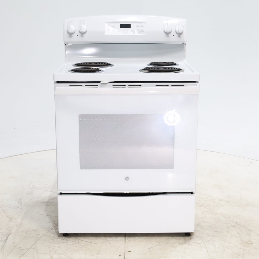 Pictures of White GE 5.3 cu. ft. Freestanding 4 Element Electric Range with Dual Element Baking and Self-Cleaning Oven- Certified Refurbished - Neu Appliance Outlet - Discount Appliance Outlet in Austin, Tx