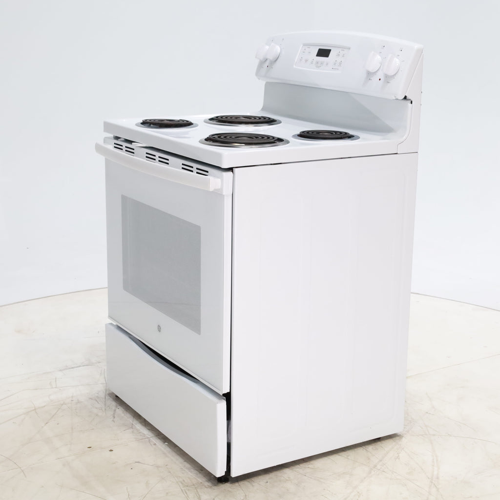 Pictures of White GE 5.3 cu. ft. Freestanding 4 Element Electric Range with Dual Element Baking and Self-Cleaning Oven- Certified Refurbished - Neu Appliance Outlet - Discount Appliance Outlet in Austin, Tx