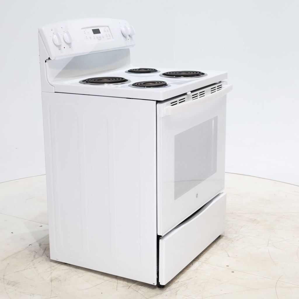 Pictures of White GE 5.3 cu. ft. Freestanding 4 Element Electric Range with Dual Element Baking and Self-Cleaning Oven- Certified Refurbished - Neu Appliance Outlet - Discount Appliance Outlet in Austin, Tx