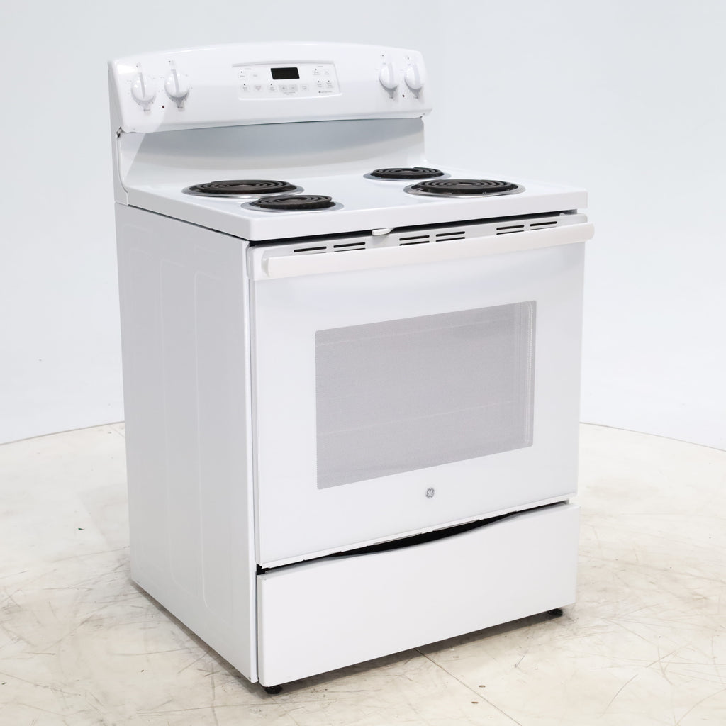 Pictures of White GE 5.3 cu. ft. Freestanding 4 Element Electric Range with Dual Element Baking and Self-Cleaning Oven- Certified Refurbished - Neu Appliance Outlet - Discount Appliance Outlet in Austin, Tx