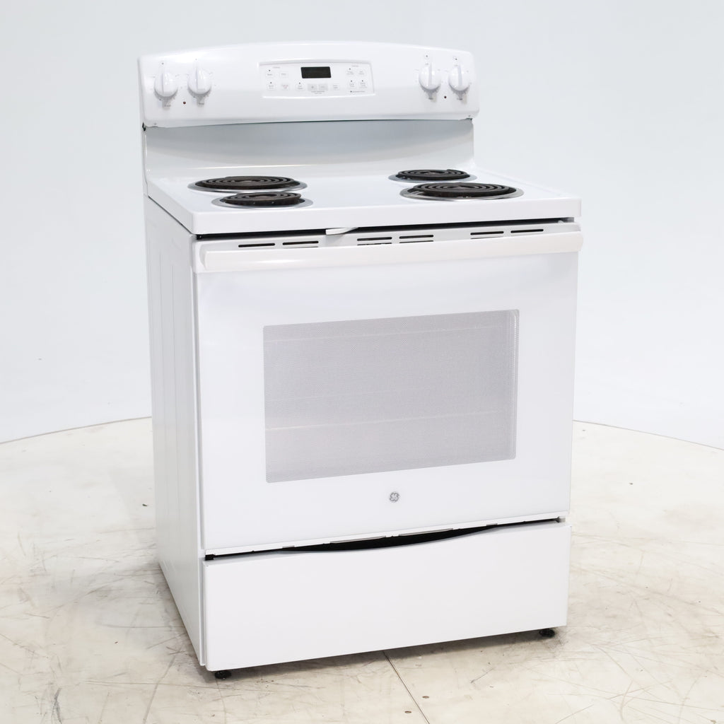 Pictures of White GE 5.3 cu. ft. Freestanding 4 Element Electric Range with Dual Element Baking and Self-Cleaning Oven- Certified Refurbished - Neu Appliance Outlet - Discount Appliance Outlet in Austin, Tx
