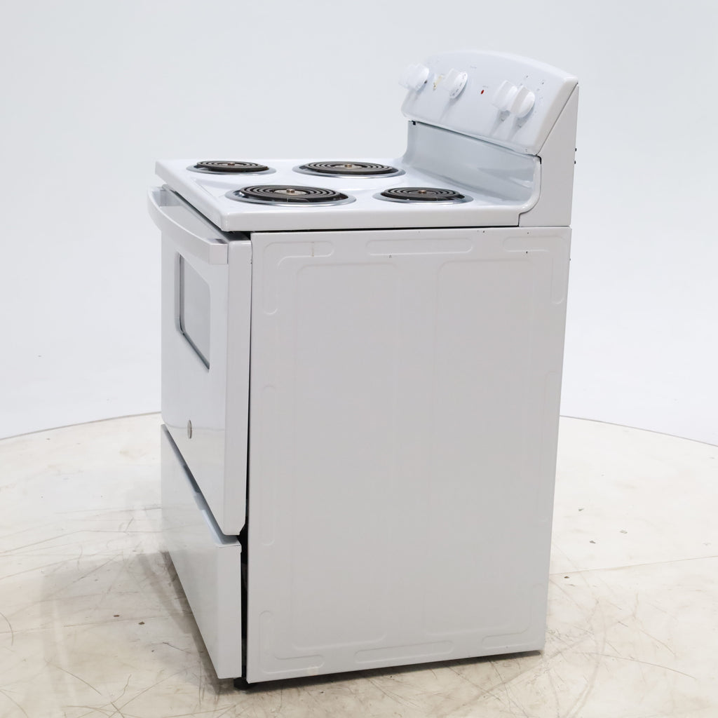 Pictures of White GE 5.0 cu. ft. Freestanding 4 Heating Element Electric Range with Dual Element Bake - Certified Refurbished - Neu Appliance Outlet - Discount Appliance Outlet in Austin, Tx