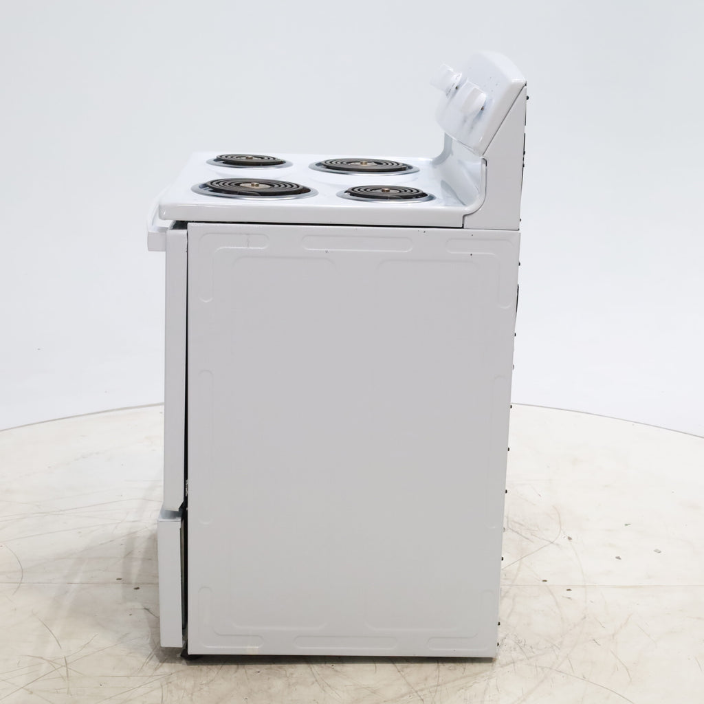 Pictures of White GE 5.0 cu. ft. Freestanding 4 Heating Element Electric Range with Dual Element Bake - Certified Refurbished - Neu Appliance Outlet - Discount Appliance Outlet in Austin, Tx