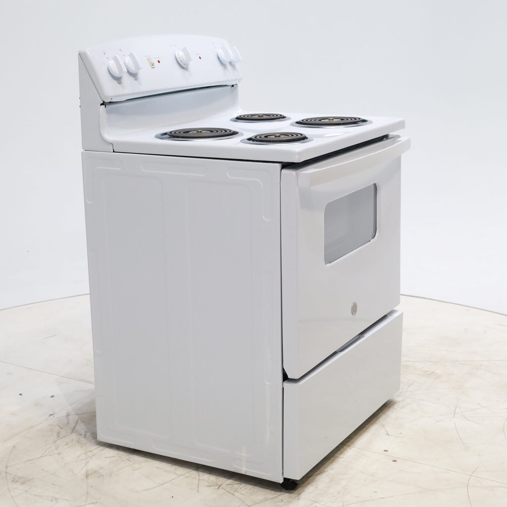 Pictures of White GE 5.0 cu. ft. Freestanding 4 Heating Element Electric Range with Dual Element Bake - Certified Refurbished - Neu Appliance Outlet - Discount Appliance Outlet in Austin, Tx