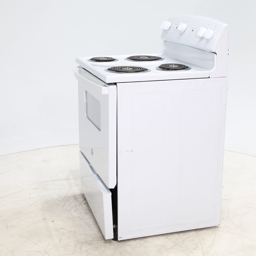 Pictures of White GE 5.0 cu. ft. Freestanding 4 Heating Element Electric Range with Dual Element Bake - Certified Refurbished - Neu Appliance Outlet - Discount Appliance Outlet in Austin, Tx