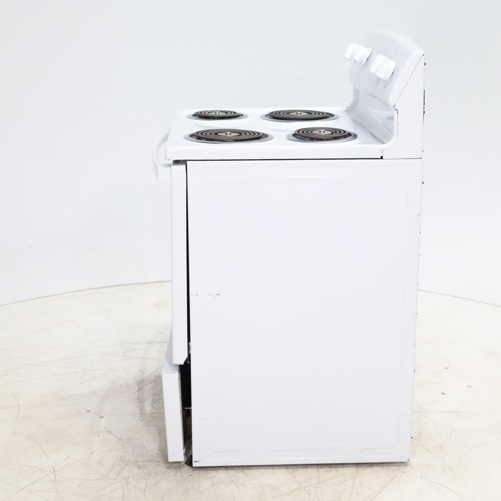 Pictures of White GE 5.0 cu. ft. Freestanding 4 Heating Element Electric Range with Dual Element Bake - Certified Refurbished - Neu Appliance Outlet - Discount Appliance Outlet in Austin, Tx