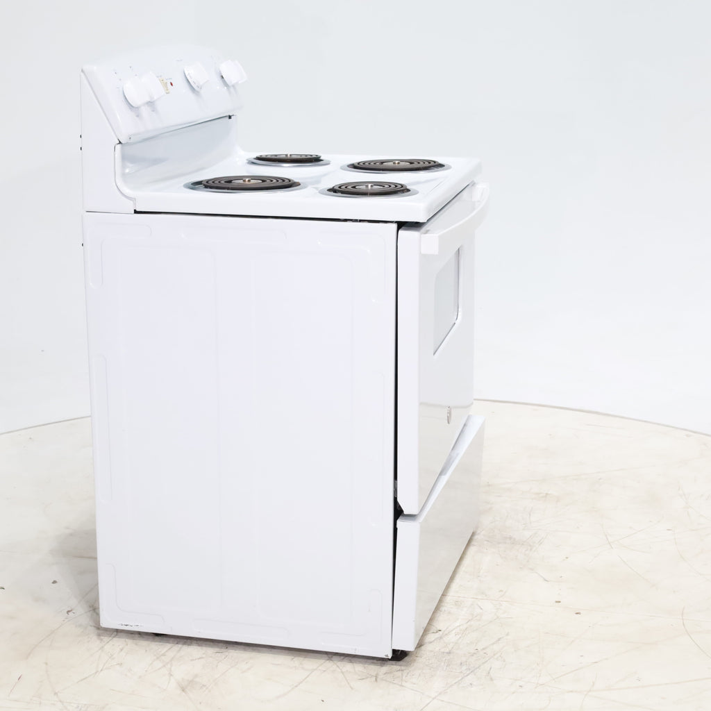 Pictures of White GE 5.0 cu. ft. Freestanding 4 Heating Element Electric Range with Dual Element Bake - Certified Refurbished - Neu Appliance Outlet - Discount Appliance Outlet in Austin, Tx