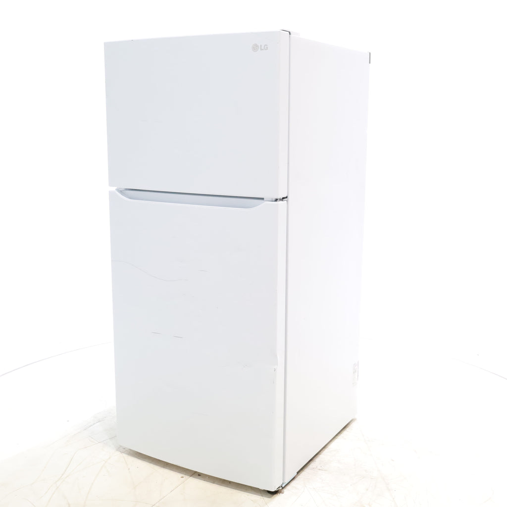 Pictures of 30" Wide Smooth White ENERGY STAR LG 20.2 cu. ft. Top Freezer Refrigerator with Reversible Doors - Scratch & Dent - Major - Neu Appliance Outlet - Discount Appliance Outlet in Austin, Tx