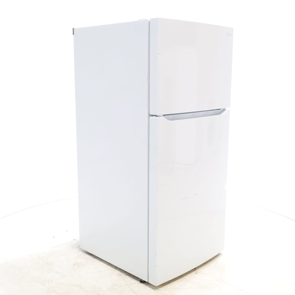 Pictures of 30" Wide Smooth White ENERGY STAR LG 20.2 cu. ft. Top Freezer Refrigerator with Reversible Doors - Scratch & Dent - Major - Neu Appliance Outlet - Discount Appliance Outlet in Austin, Tx