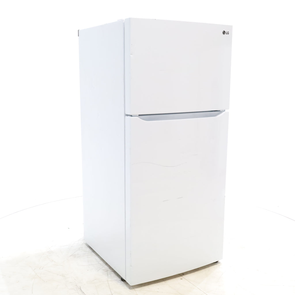 Pictures of 30" Wide Smooth White ENERGY STAR LG 20.2 cu. ft. Top Freezer Refrigerator with Reversible Doors - Scratch & Dent - Major - Neu Appliance Outlet - Discount Appliance Outlet in Austin, Tx
