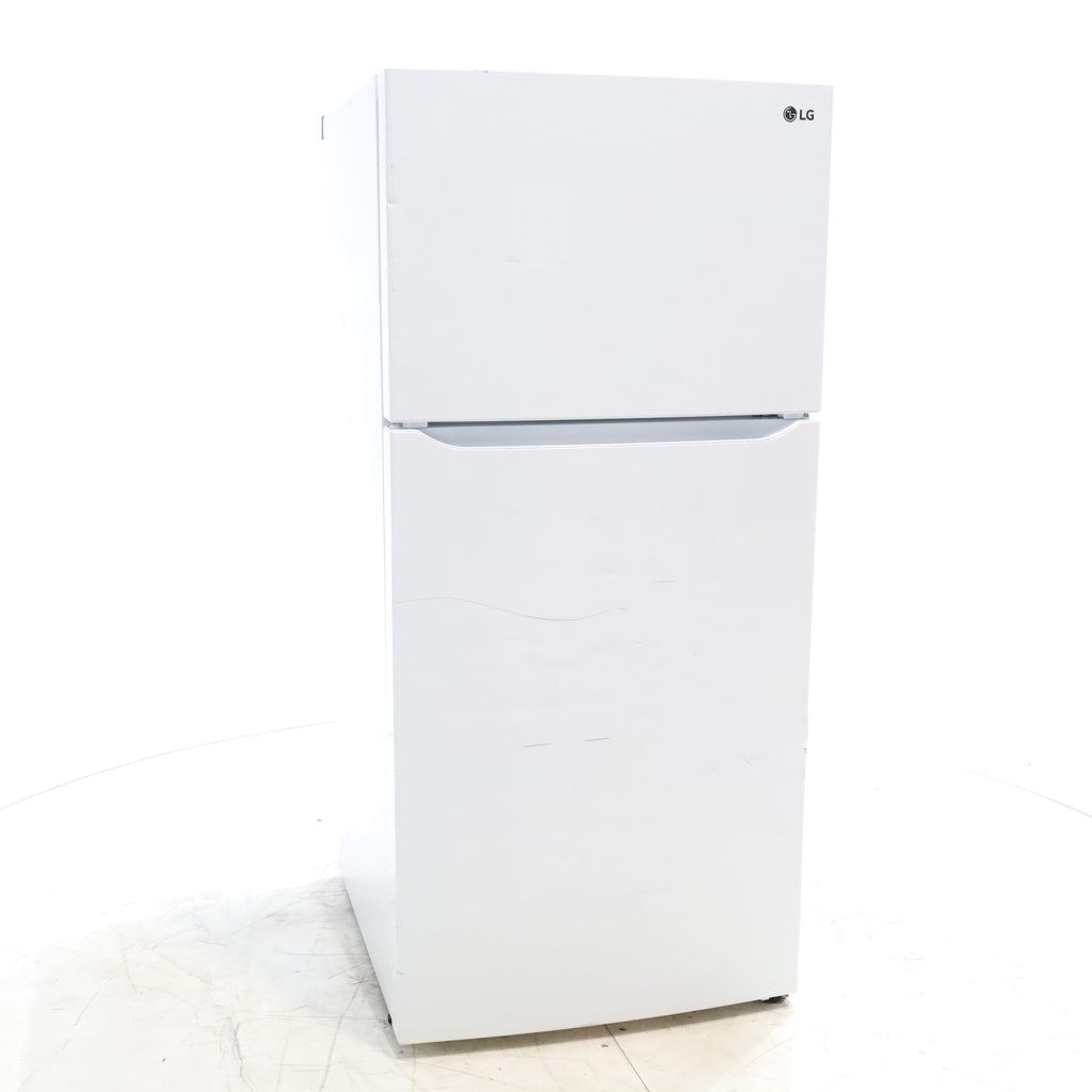 Pictures of 30" Wide Smooth White ENERGY STAR LG 20.2 cu. ft. Top Freezer Refrigerator with Reversible Doors - Scratch & Dent - Major - Neu Appliance Outlet - Discount Appliance Outlet in Austin, Tx