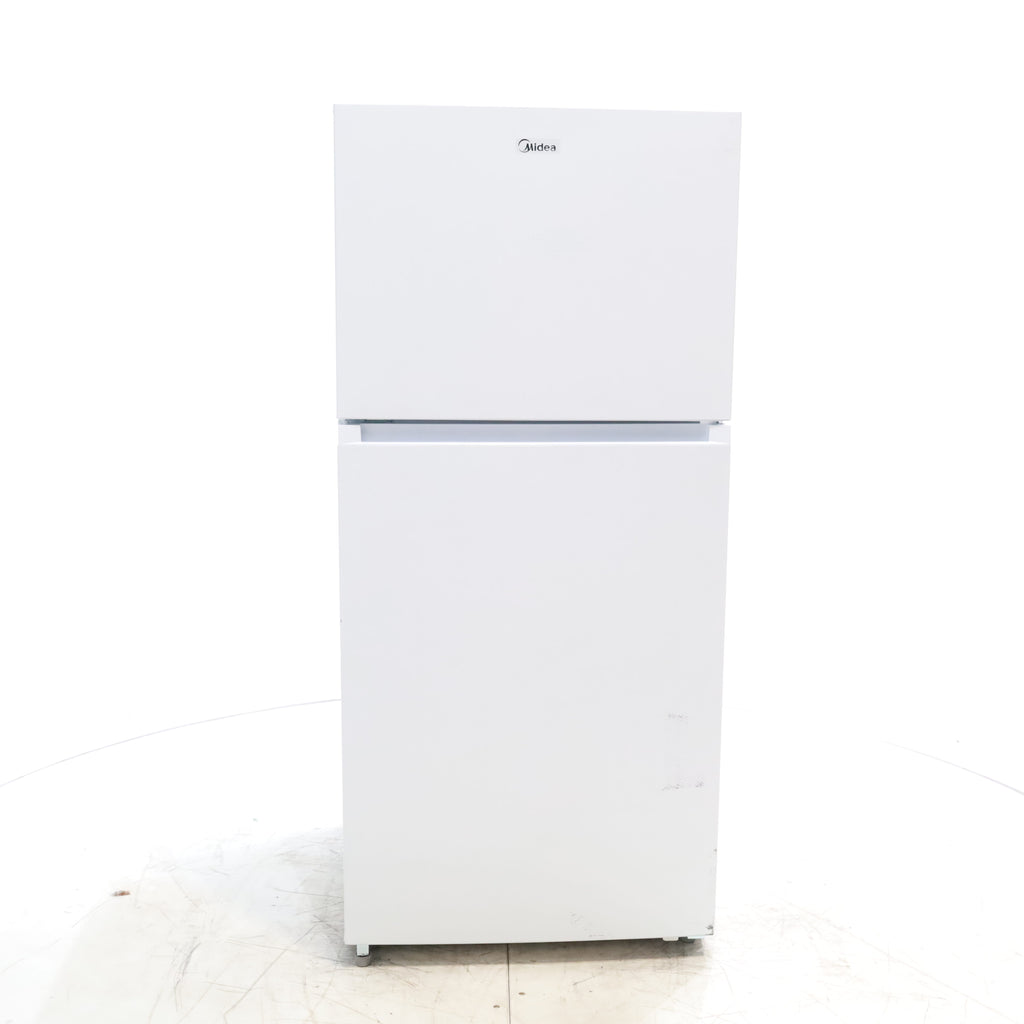 Pictures of White ENERGY STAR Midea 18.1 cu. ft. Top Freezer Refrigerator with Reversible Door - Scratch & Dent - Minor - Neu Appliance Outlet - Discount Appliance Outlet in Austin, Tx