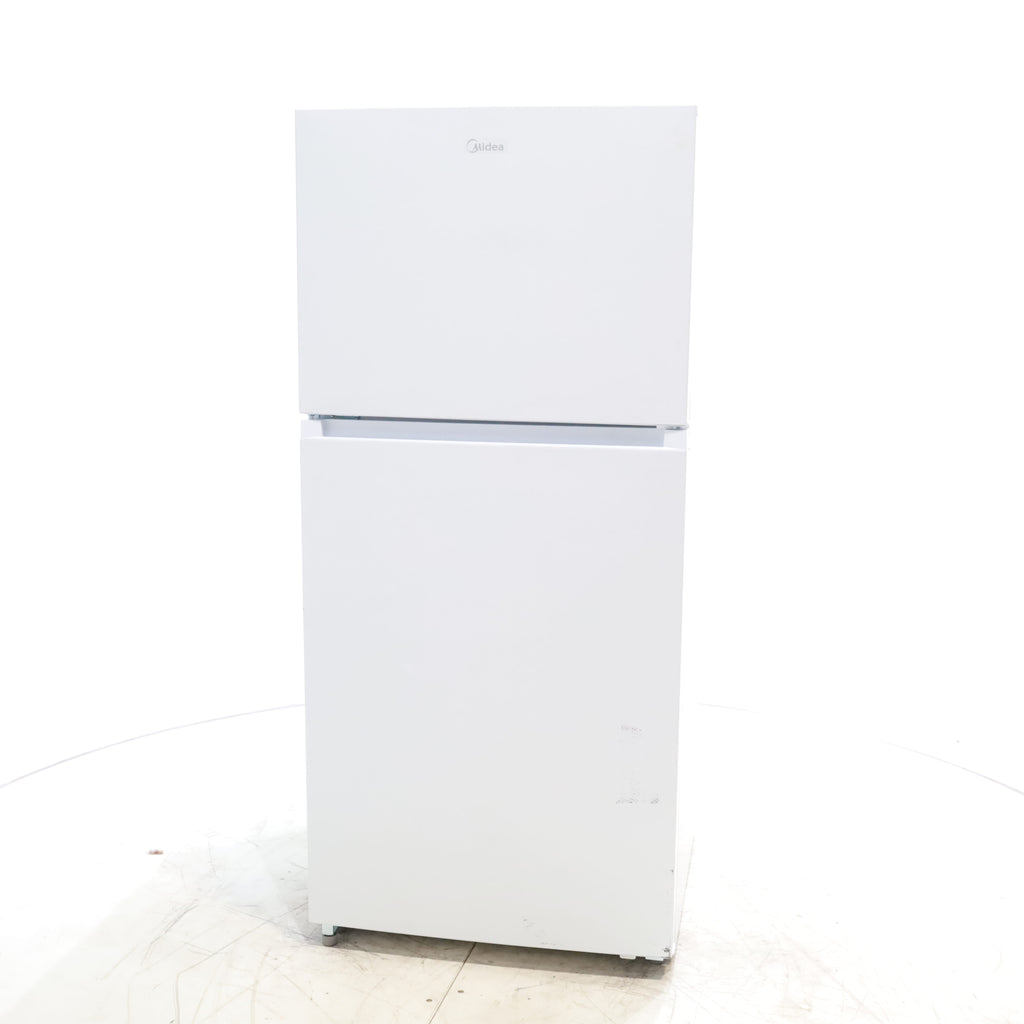 Pictures of White ENERGY STAR Midea 18.1 cu. ft. Top Freezer Refrigerator with Reversible Door - Scratch & Dent - Minor - Neu Appliance Outlet - Discount Appliance Outlet in Austin, Tx