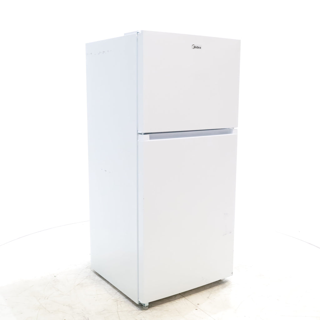 Pictures of White ENERGY STAR Midea 18.1 cu. ft. Top Freezer Refrigerator with Reversible Door - Scratch & Dent - Minor - Neu Appliance Outlet - Discount Appliance Outlet in Austin, Tx