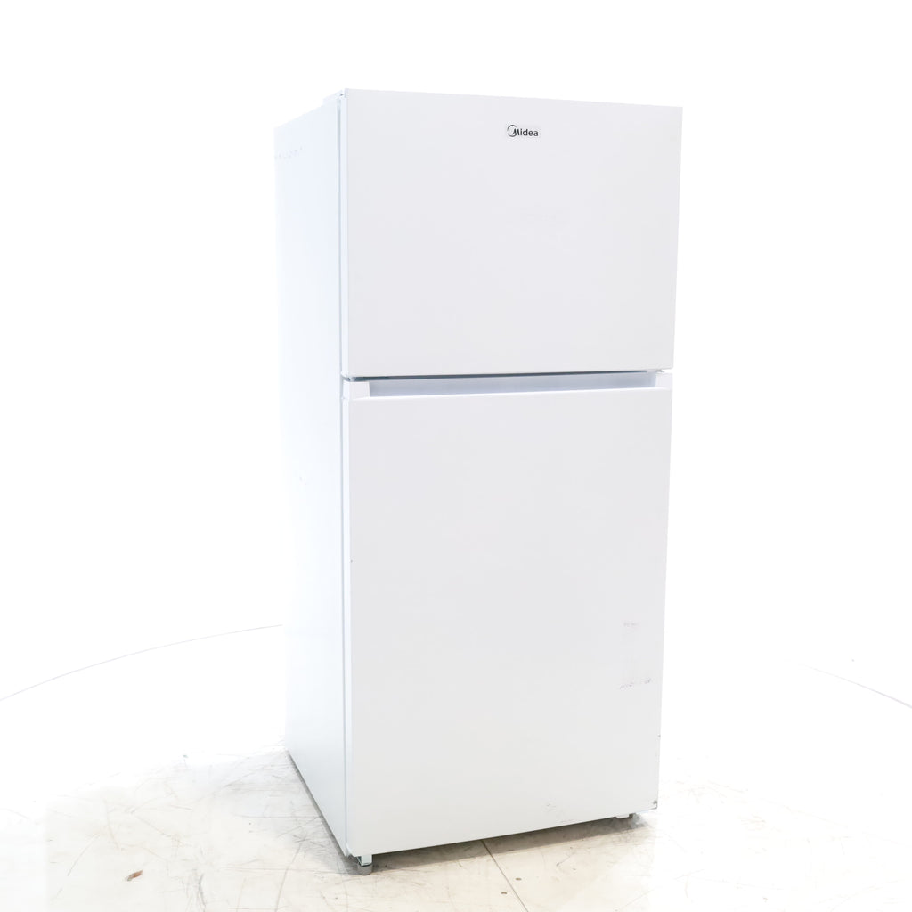 Pictures of White ENERGY STAR Midea 18.1 cu. ft. Top Freezer Refrigerator with Reversible Door - Scratch & Dent - Minor - Neu Appliance Outlet - Discount Appliance Outlet in Austin, Tx