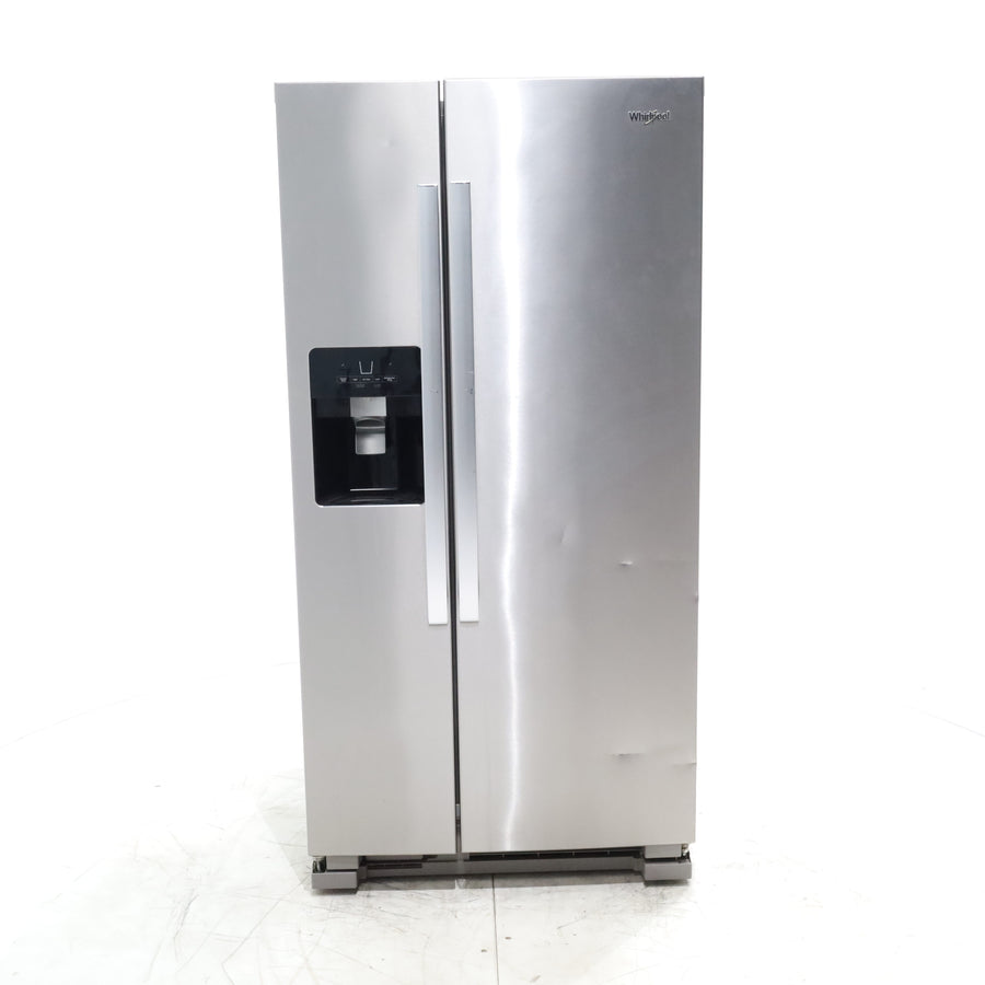 33 in. Wide Fingerprint-Resistant Stainless Steel Whirlpool 21.4 cu. ft. Side by Side Refrigerator with In Door Ice and Water Dispenser - Certified Refurbished