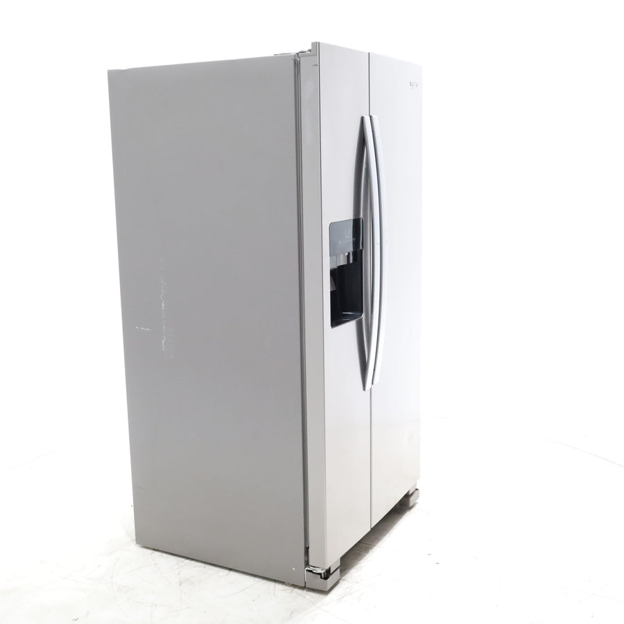 33 in. Wide Fingerprint-Resistant Stainless Steel Whirlpool 21.4 cu. ft. Side by Side Refrigerator with In Door Ice and Water Dispenser - Certified Refurbished