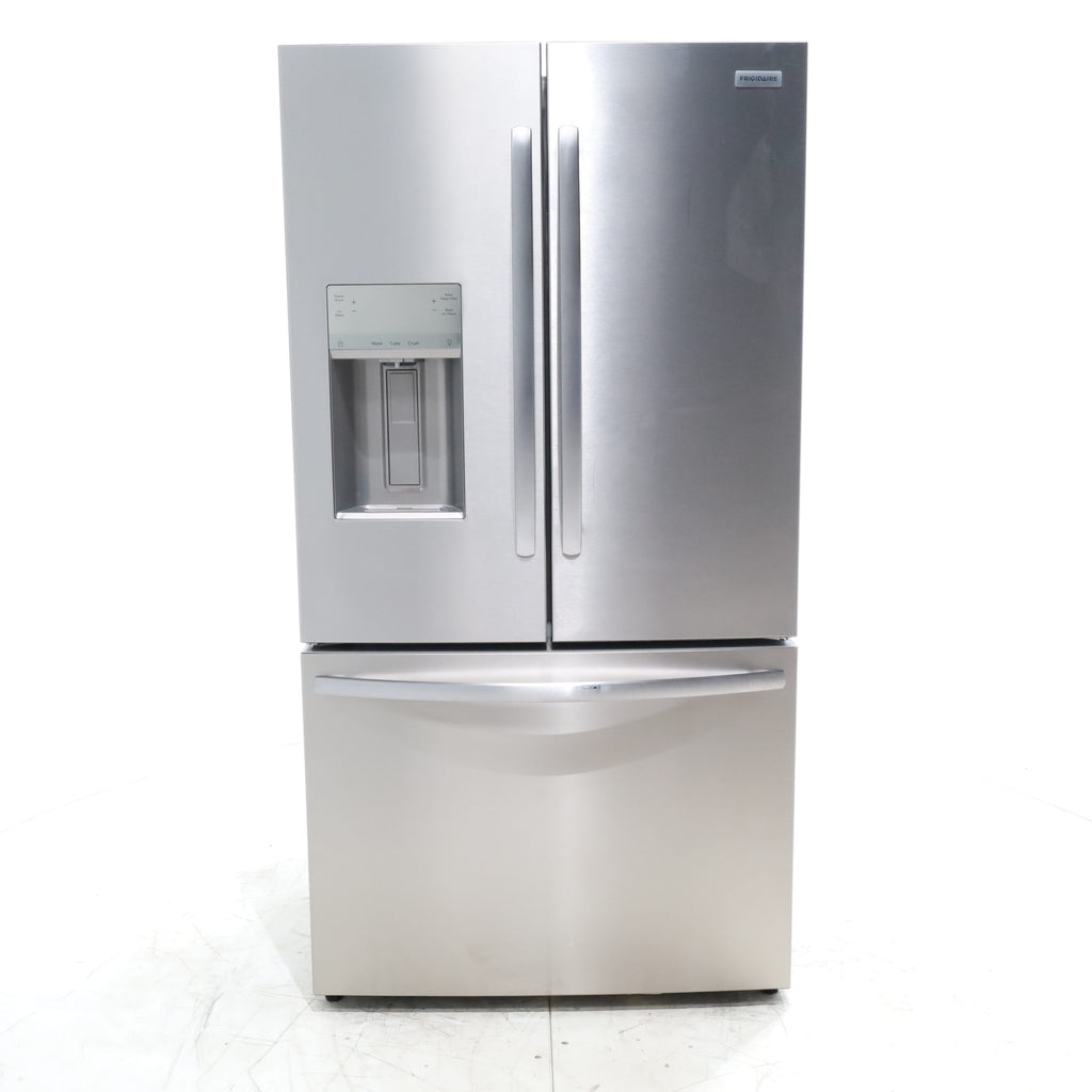 Pictures of Stainless Steel ENERGY STAR Frigidaire 27.8 cu. ft. 3 Door French Door Refrigerator with Exterior Water and Ice Dispenser - Scratch & Dent - Minor - Neu Appliance Outlet - Discount Appliance Outlet in Austin, Tx
