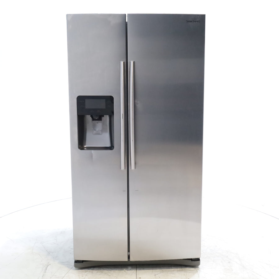 Stainless Steel ENERGY STAR Samsung 24.5 cu. ft. Side by Side Refrigerator with Exterior Ice and Water Dispenser - Certified Refurbished