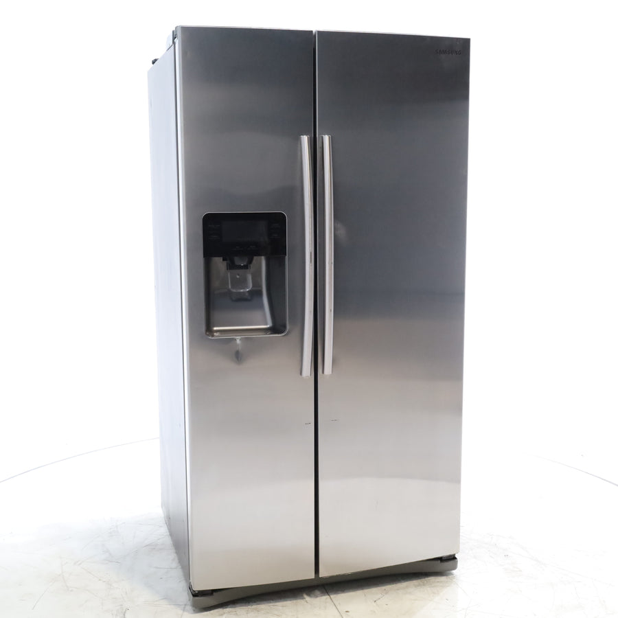 Stainless Steel ENERGY STAR Samsung 24.5 cu. ft. Side by Side Refrigerator with Exterior Ice and Water Dispenser - Certified Refurbished