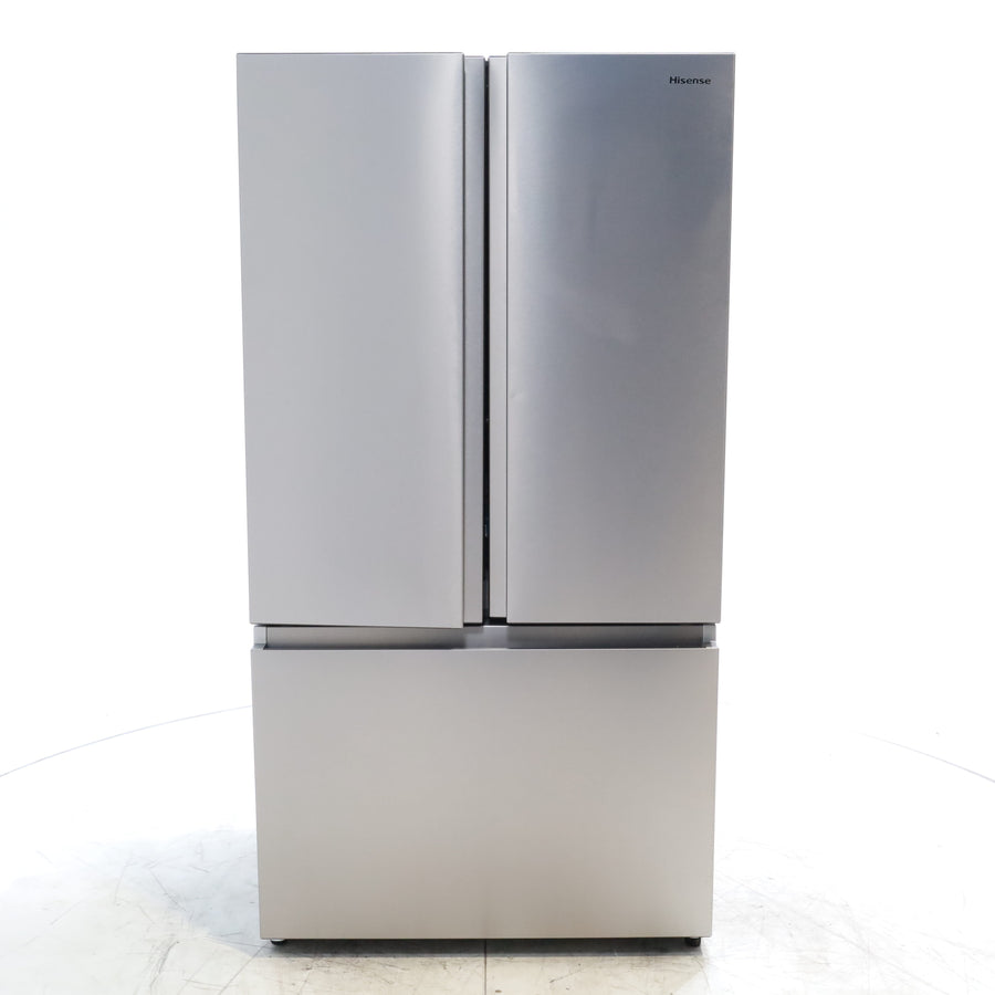 Hisense Fingerprint Resistant Stainless Steel Counter-depth 21.2 cu ft French Door ENERGY STAR Refrigerator with Water and Ice Dispenser - Scratch & Dent - Minor