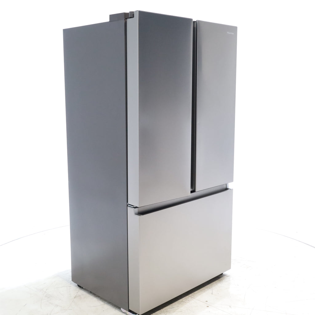 Pictures of Hisense Fingerprint Resistant Stainless Steel Counter-depth 21.2 cu ft French Door ENERGY STAR Refrigerator with Water and Ice Dispenser - Scratch & Dent - Minor - Neu Appliance Outlet - Discount Appliance Outlet in Austin, Tx