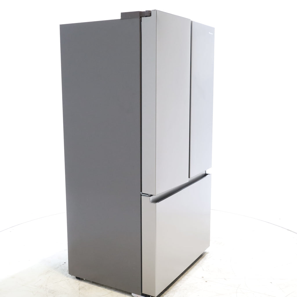 Pictures of Hisense Fingerprint Resistant Stainless Steel Counter-depth 21.2 cu ft French Door ENERGY STAR Refrigerator with Water and Ice Dispenser - Scratch & Dent - Minor - Neu Appliance Outlet - Discount Appliance Outlet in Austin, Tx