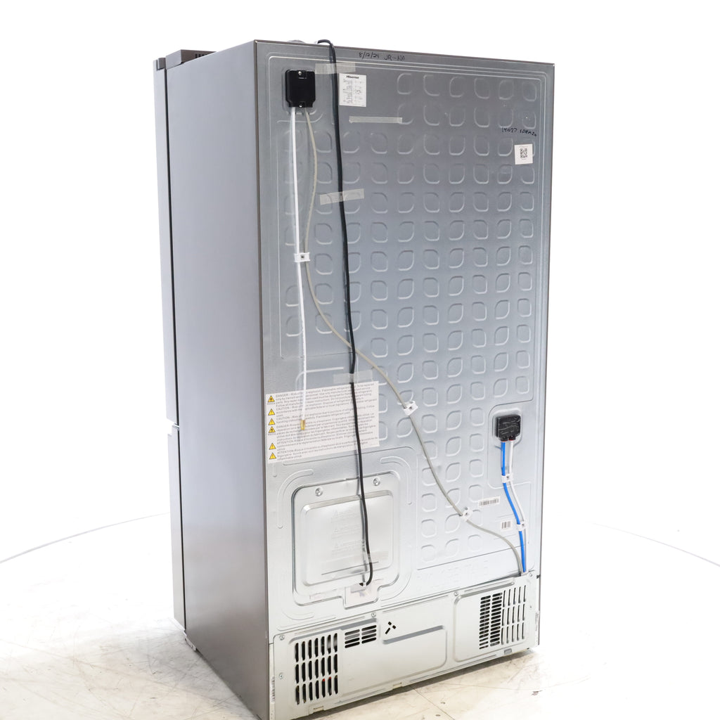 Pictures of Hisense Fingerprint Resistant Stainless Steel Counter-depth 21.2 cu ft French Door ENERGY STAR Refrigerator with Water and Ice Dispenser - Scratch & Dent - Minor - Neu Appliance Outlet - Discount Appliance Outlet in Austin, Tx