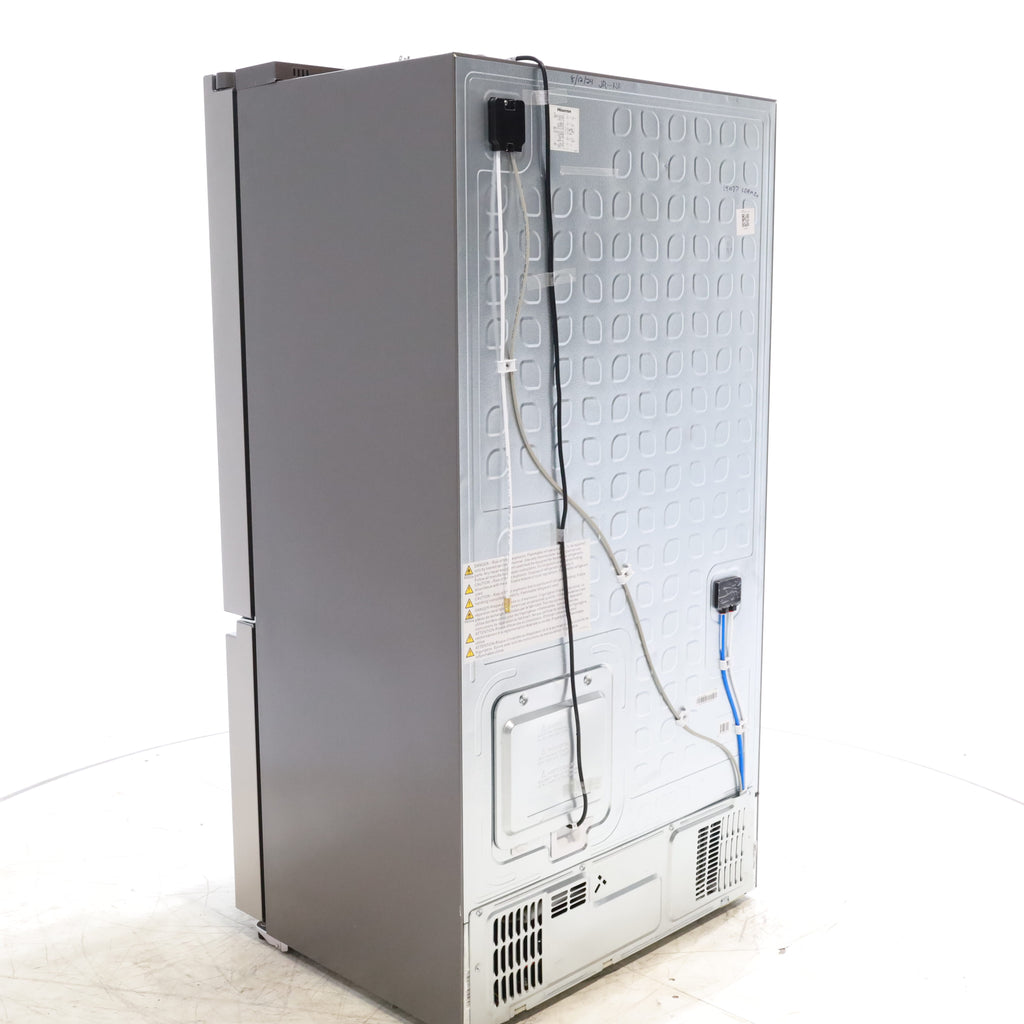 Pictures of Hisense Fingerprint Resistant Stainless Steel Counter-depth 21.2 cu ft French Door ENERGY STAR Refrigerator with Water and Ice Dispenser - Scratch & Dent - Minor - Neu Appliance Outlet - Discount Appliance Outlet in Austin, Tx