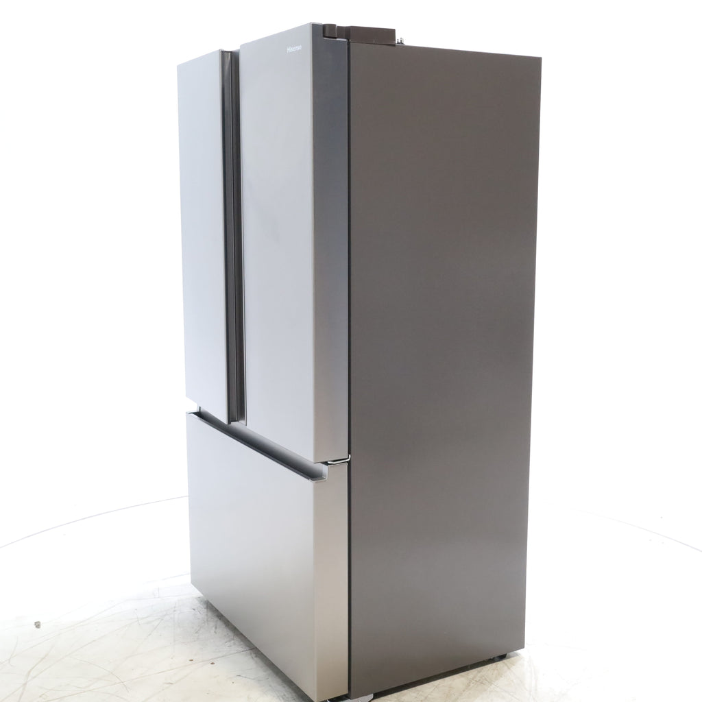 Pictures of Hisense Fingerprint Resistant Stainless Steel Counter-depth 21.2 cu ft French Door ENERGY STAR Refrigerator with Water and Ice Dispenser - Scratch & Dent - Minor - Neu Appliance Outlet - Discount Appliance Outlet in Austin, Tx