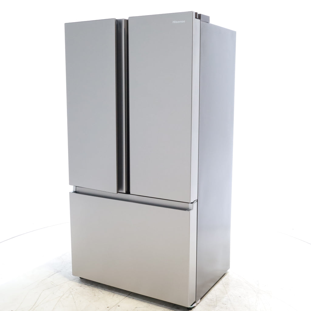 Pictures of Hisense Fingerprint Resistant Stainless Steel Counter-depth 21.2 cu ft French Door ENERGY STAR Refrigerator with Water and Ice Dispenser - Scratch & Dent - Minor - Neu Appliance Outlet - Discount Appliance Outlet in Austin, Tx