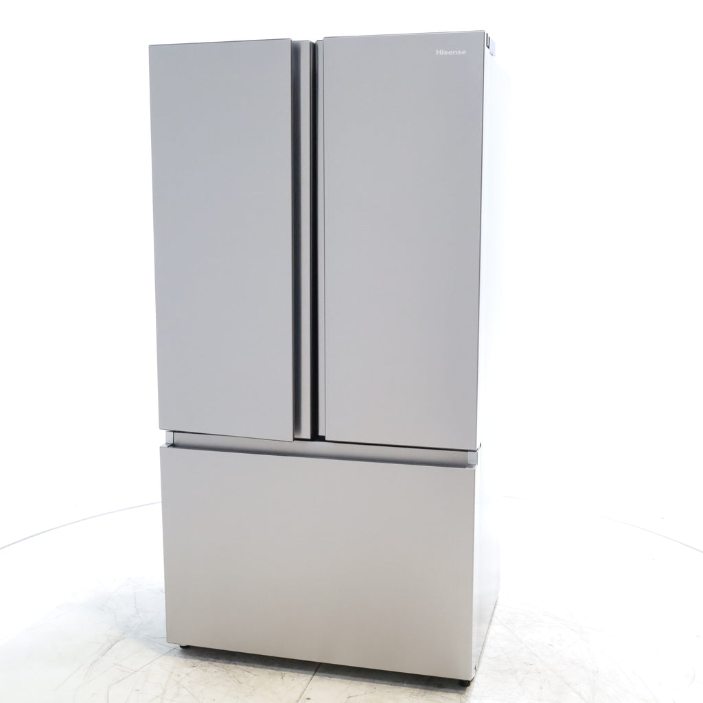 Pictures of Hisense Fingerprint Resistant Stainless Steel Counter-depth 21.2 cu ft French Door ENERGY STAR Refrigerator with Water and Ice Dispenser - Scratch & Dent - Minor - Neu Appliance Outlet - Discount Appliance Outlet in Austin, Tx