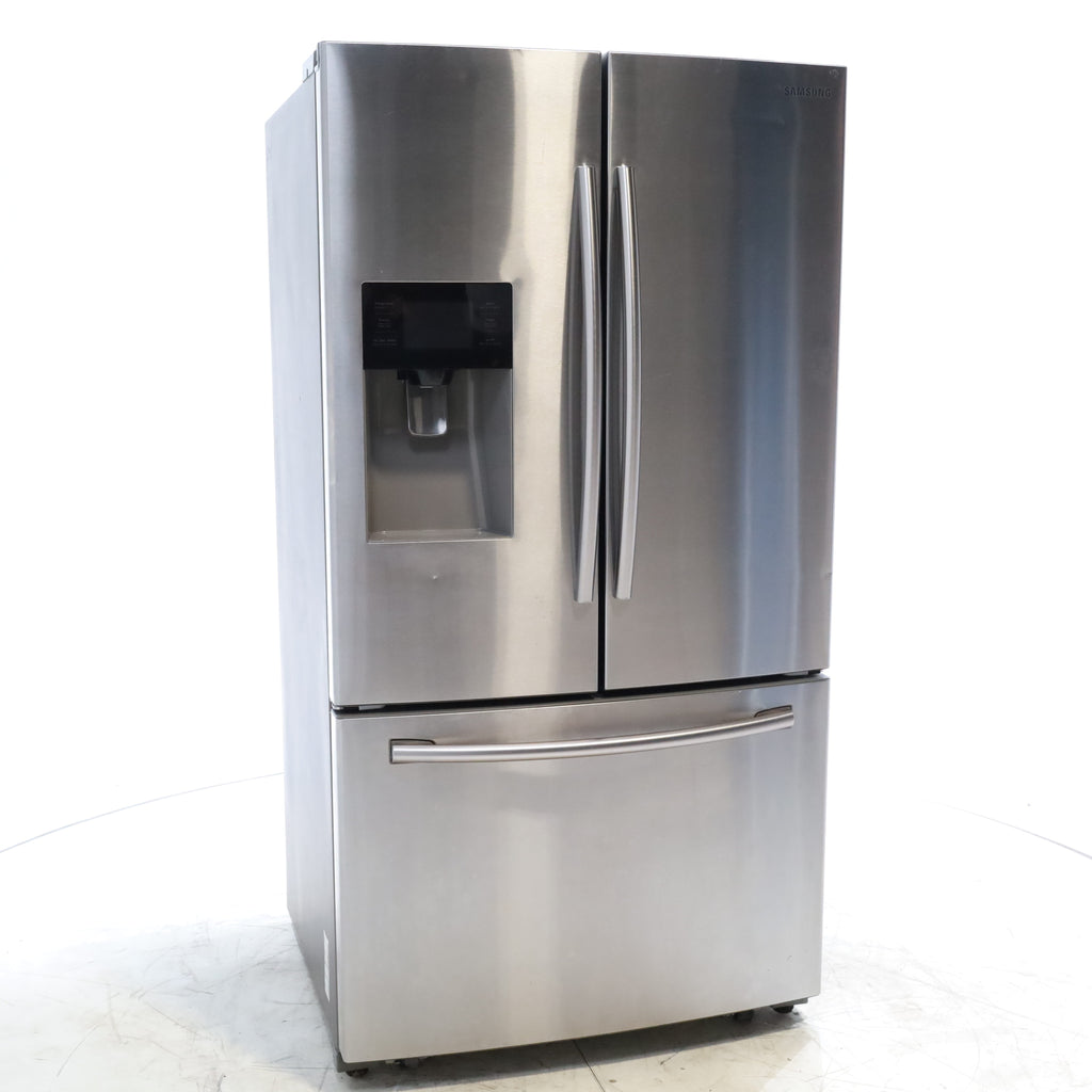 Pictures of Stainless Steel ENERGY STAR Samsung 24.6 cu. ft. 3 Door French Door Refrigerator with External Water and Ice Dispenser - Certified Refurbished - Neu Appliance Outlet - Discount Appliance Outlet in Austin, Tx
