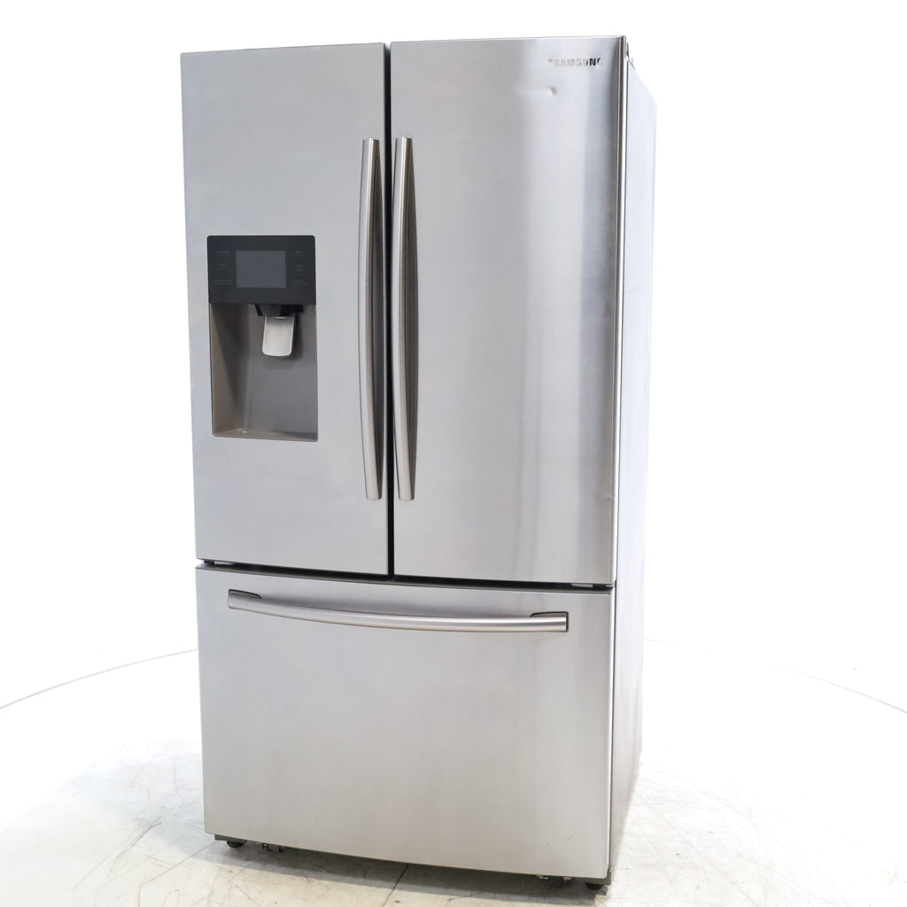 Pictures of Stainless Steel ENERGY STAR Samsung 24.6 cu. ft. 3 Door French Door Refrigerator with External Water and Ice Dispenser - Certified Refurbished - Neu Appliance Outlet - Discount Appliance Outlet in Austin, Tx